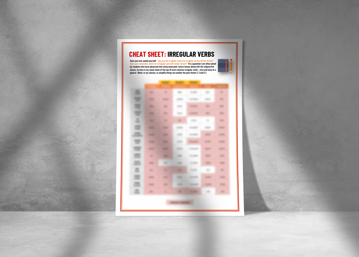 The Spanish Coach: Cheat Sheet - Irregular Verbs
