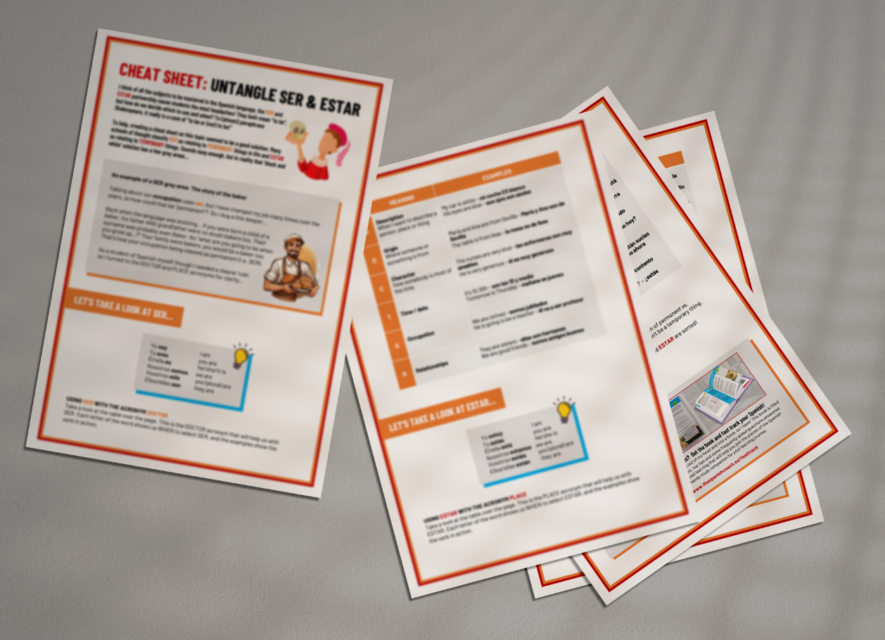 The Spanish Coach: Cheat Sheet - Untangling SER and ESTAR